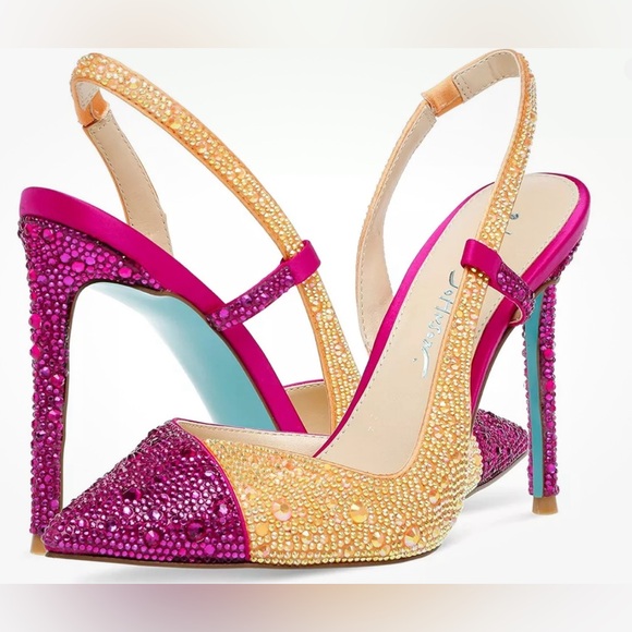 Betsey Johnson Shoes - NWOT- Betsey Johnson ‘SB-Rocky’ Crystal Embellished Slingbacks